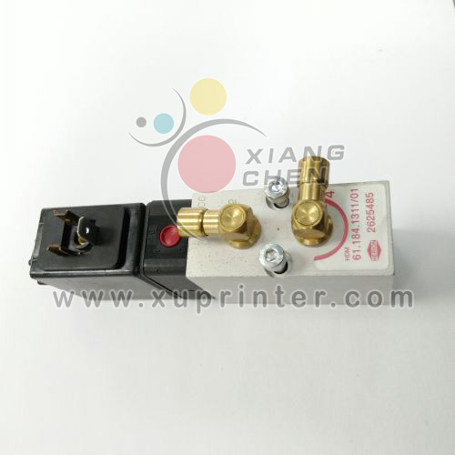 Heidelbreg Pneumatic 4-2 Way Valve Red Button - 4mm Push fits (Exchange), 61.184.1311, Heidelberg Offset Press Parts