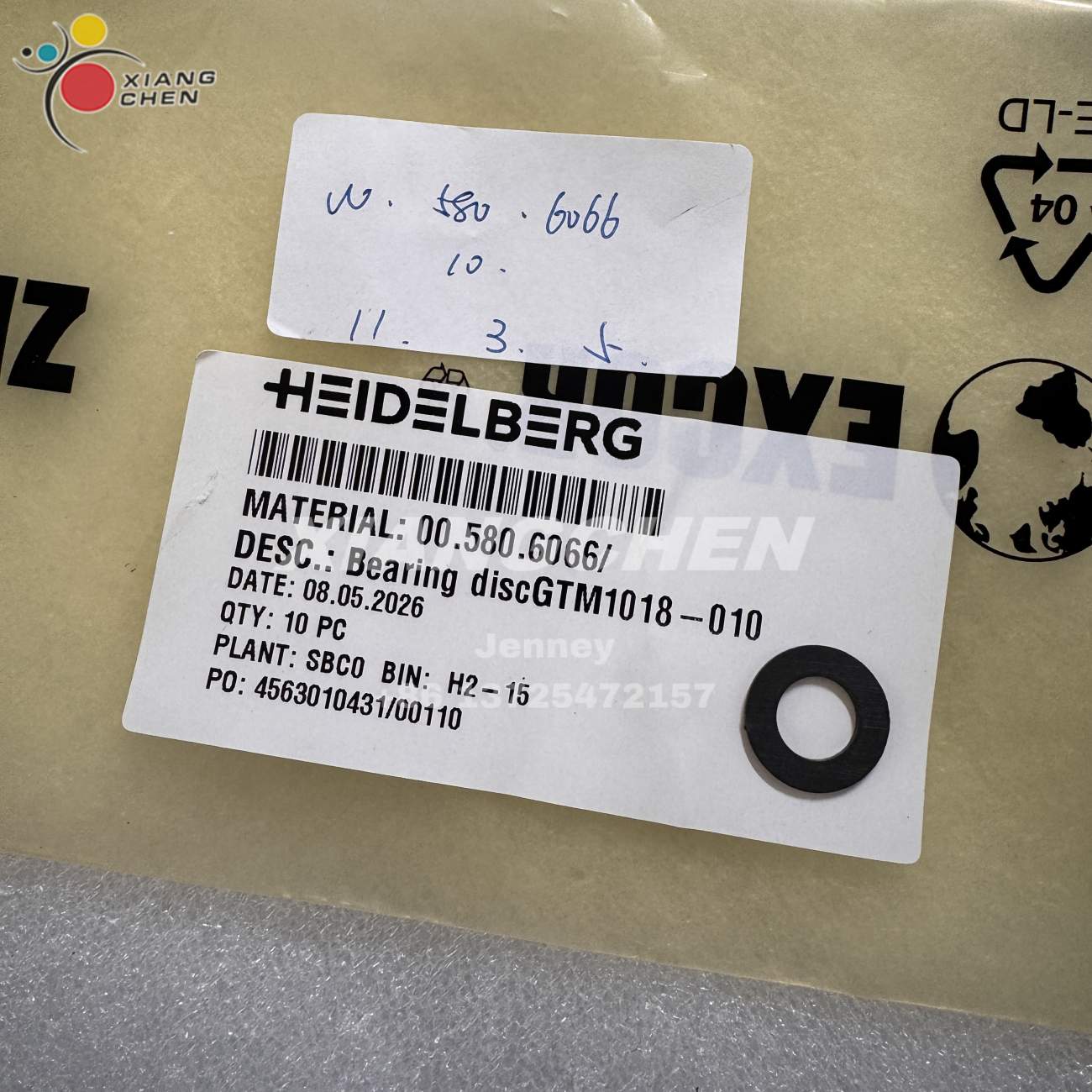 Original New 00.580.6066 Bearing Disc GTM1018-010 Heidelberg printing press parts SM102 CD102 XL105